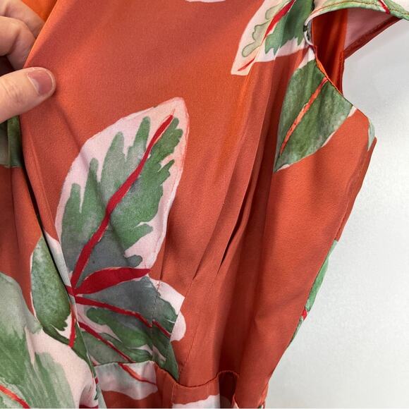 Hutch Britton Satin Mini Wrap dress orange multicolor - S - Picture 8 of 13